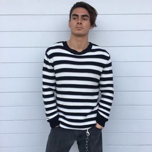 Striped knit sweater pullover